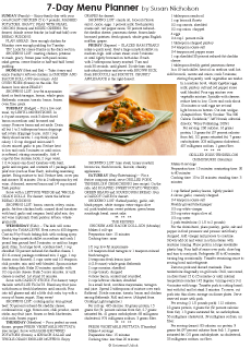 7 Day Menu Planner